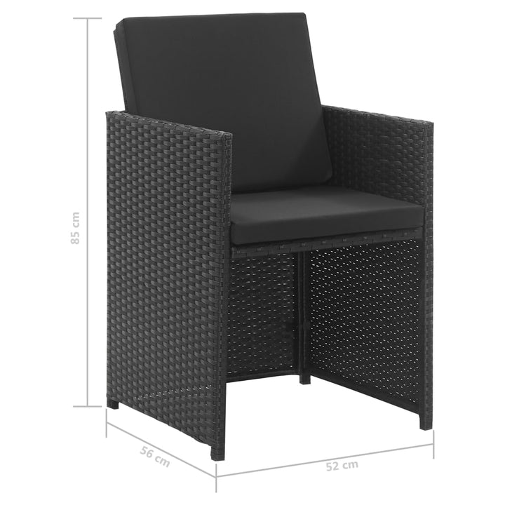Set Mobilier De Exterior Cu Perne, 3 Piese, , Poliratan