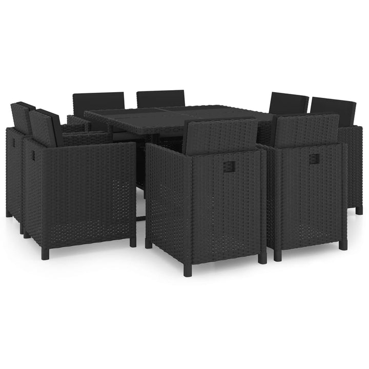 Vixl Set Mobilier De Exterior Cu Perne, 9 Piese, , Poliratan