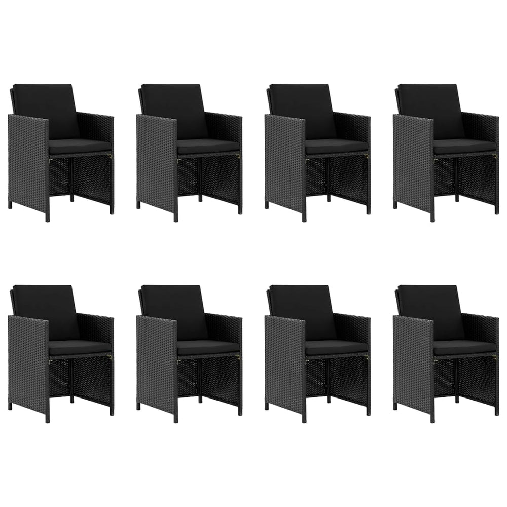 Vixl Set Mobilier De Exterior Cu Perne, 9 Piese, , Poliratan