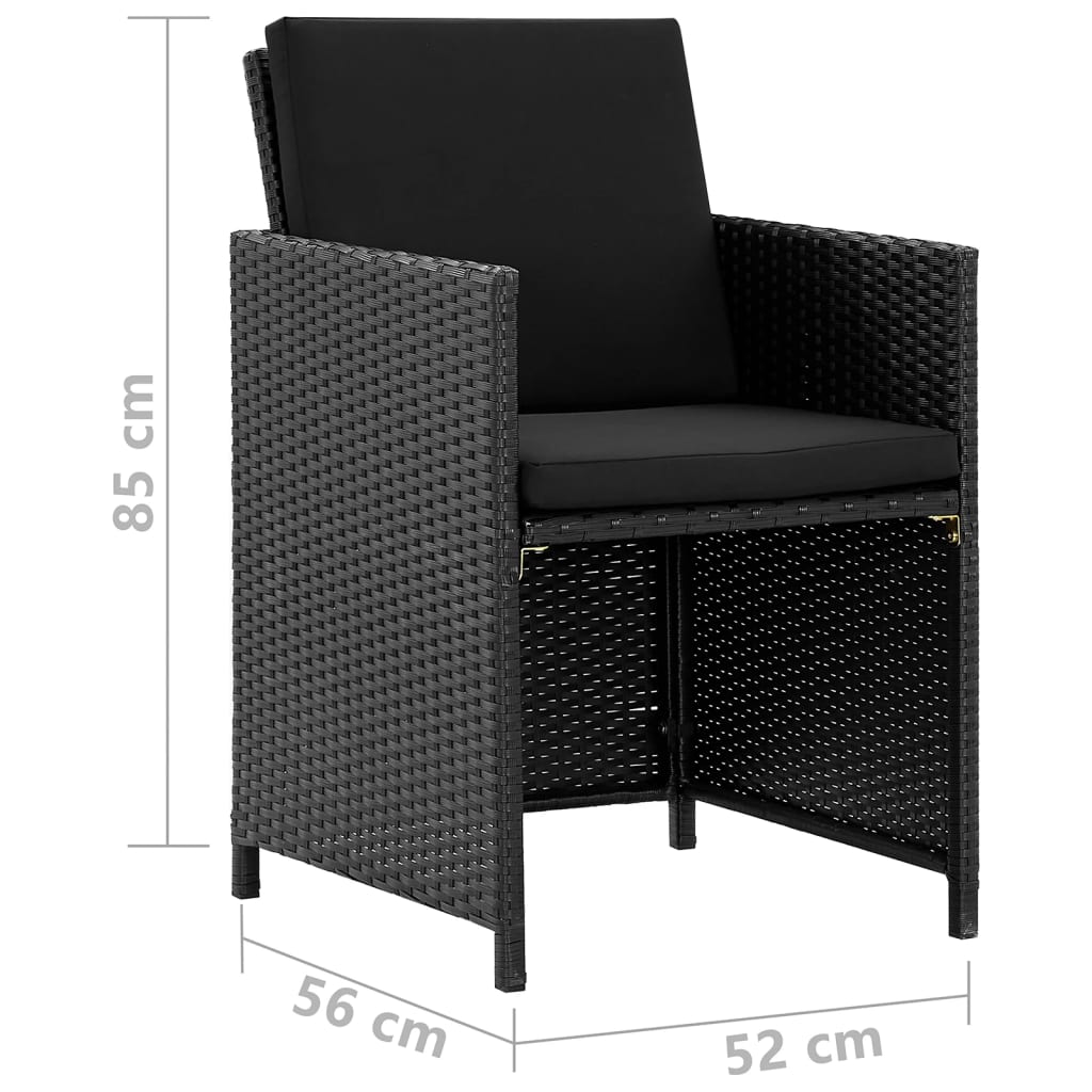 Vixl Set Mobilier De Exterior Cu Perne, 9 Piese, , Poliratan