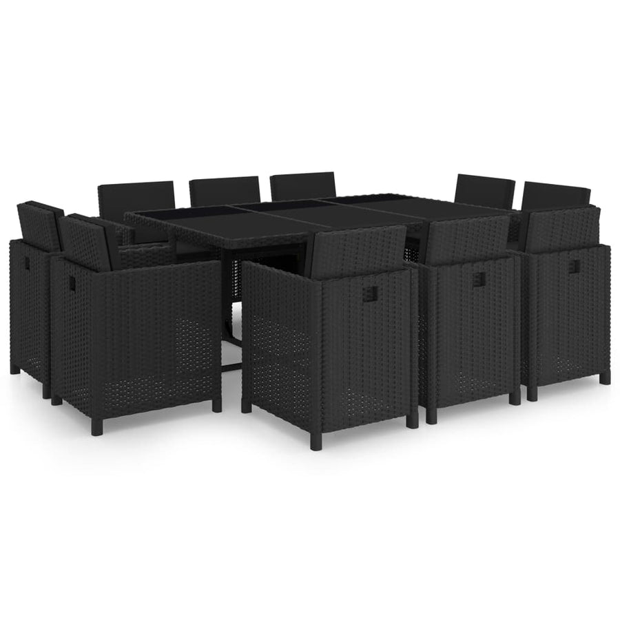 Set Mobilier De Exterior Cu Perne, 11 Piese, , Poliratan