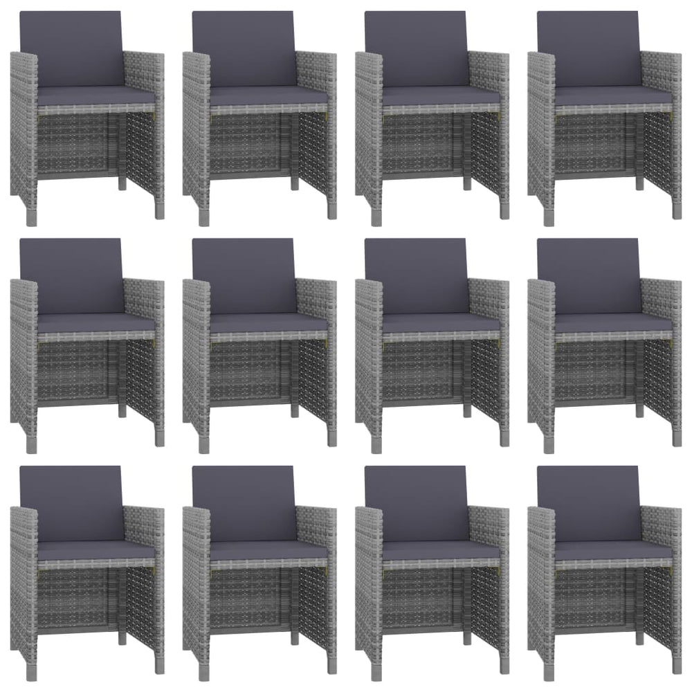 Set Mobilier De Exterior Cu Perne 13 Piese, , Poliratan
