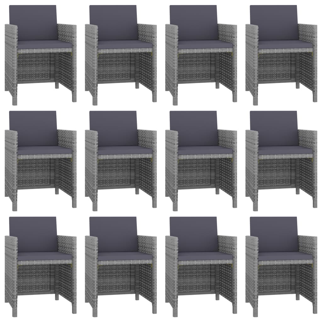 Set Mobilier De Exterior Cu Perne 13 Piese, , Poliratan