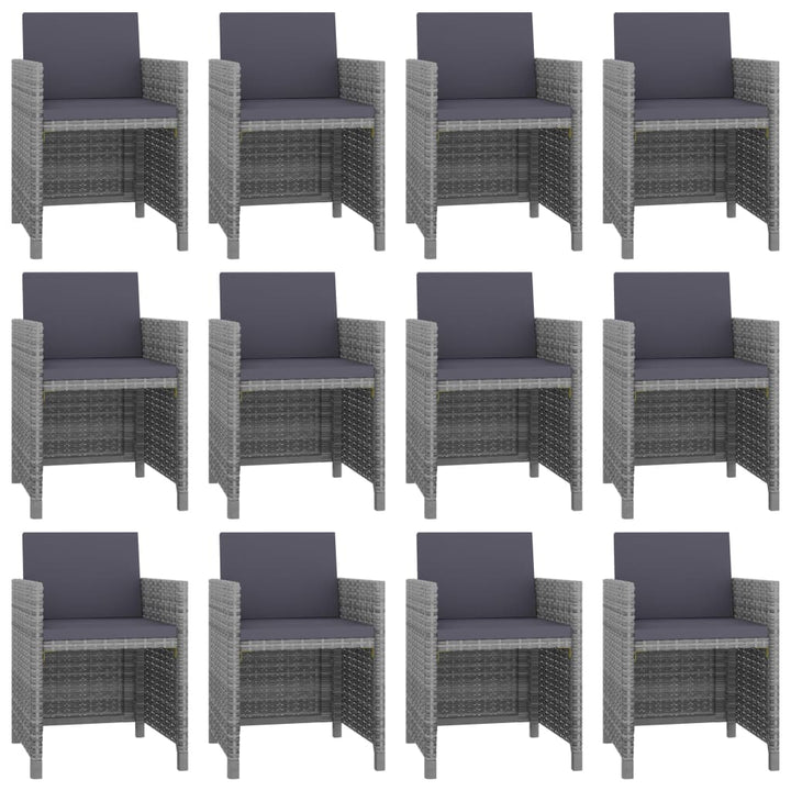 Set Mobilier De Exterior Cu Perne 13 Piese, , Poliratan
