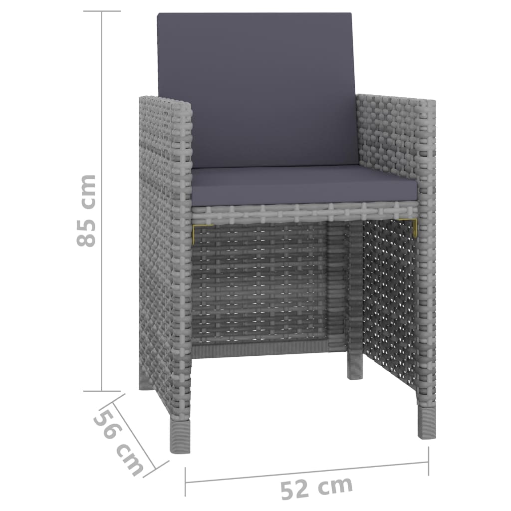 Set Mobilier De Exterior Cu Perne 13 Piese, , Poliratan