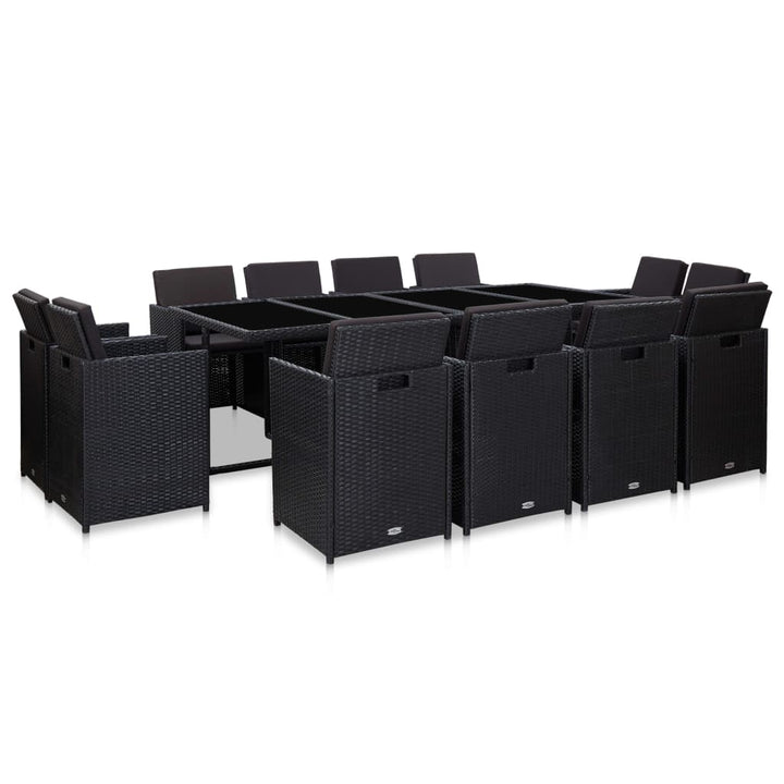 Set Mobilier De Exterior Cu Perne 13 Piese, , Poliratan