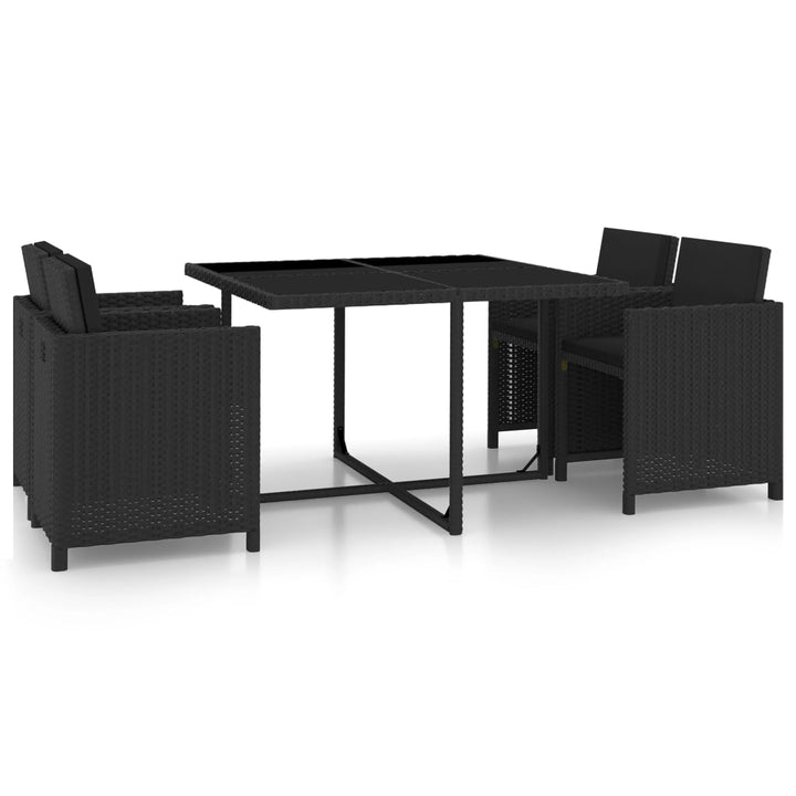 Set Mobilier De Exterior Cu Perne, 5 Piese, , Poliratan