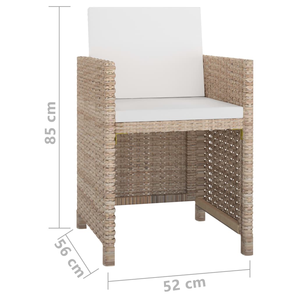 Set Mobilier De Exterior Cu Perne, 5 Piese, , Poliratan