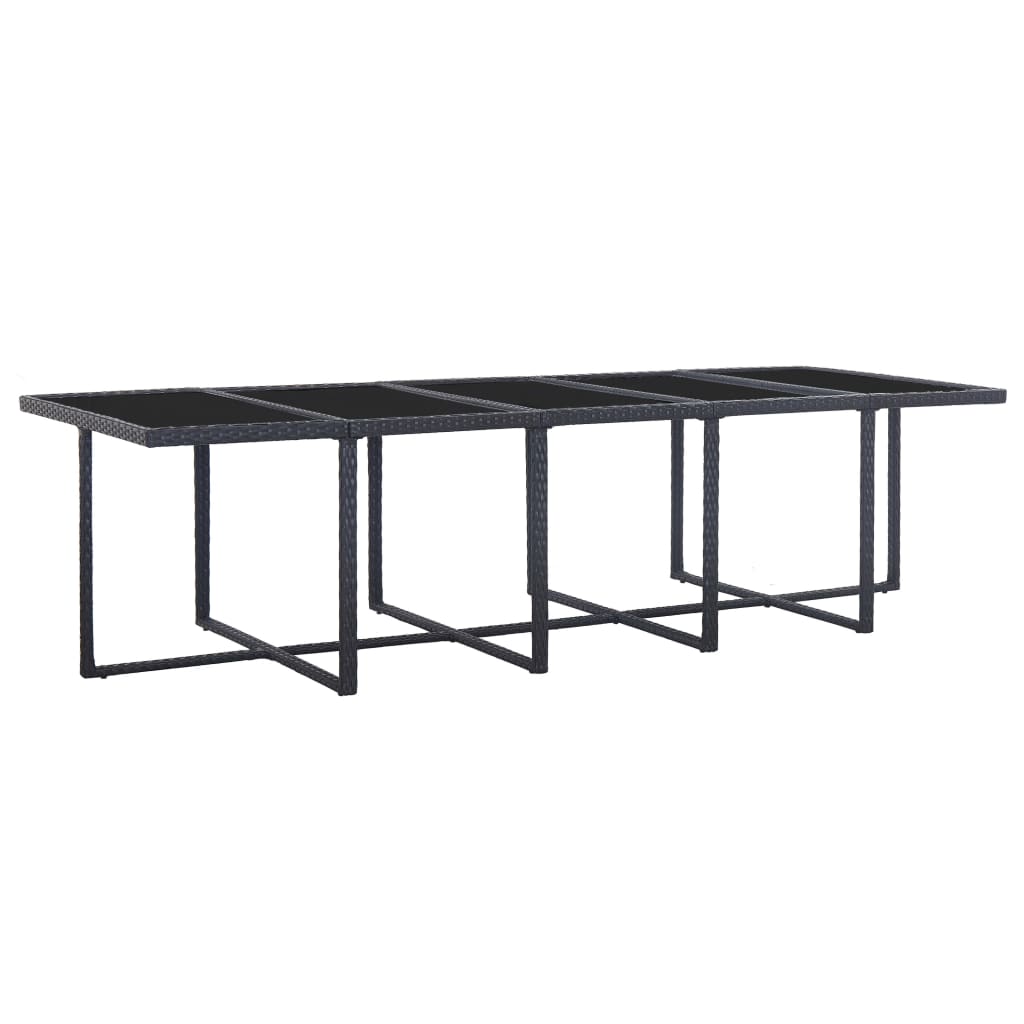 Set Mobilier De Exterior Cu Perne, 15 Piese, Negru, Poliratan