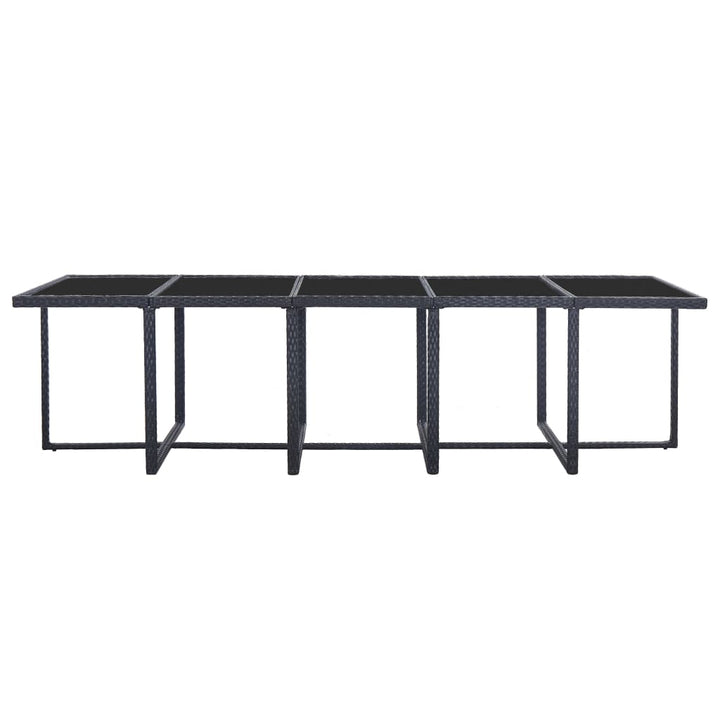 Set Mobilier De Exterior Cu Perne, 15 Piese, Negru, Poliratan