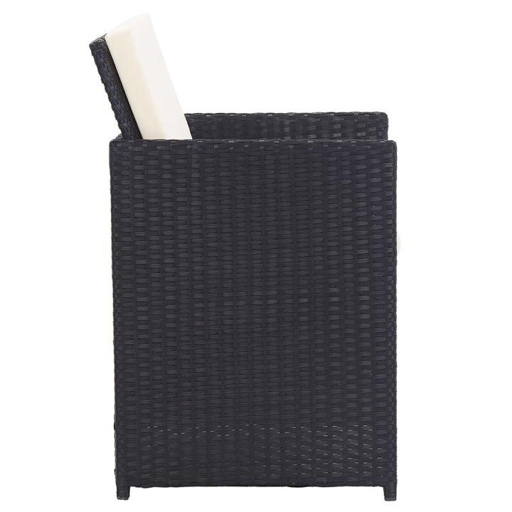 Set Mobilier De Exterior Cu Perne, 15 Piese, Negru, Poliratan