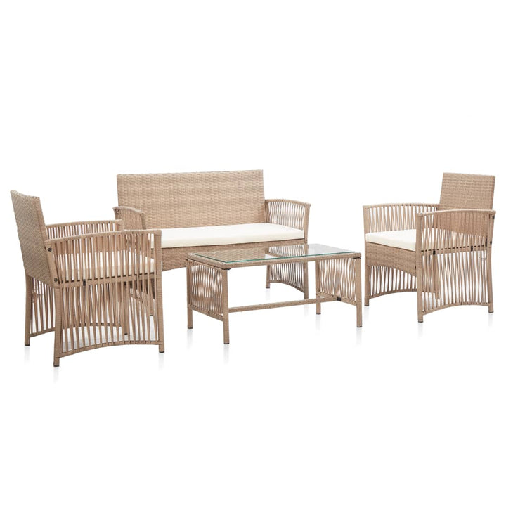 Set Mobilier De Grădină Cu Perne, 4 Piese, , Poliratan