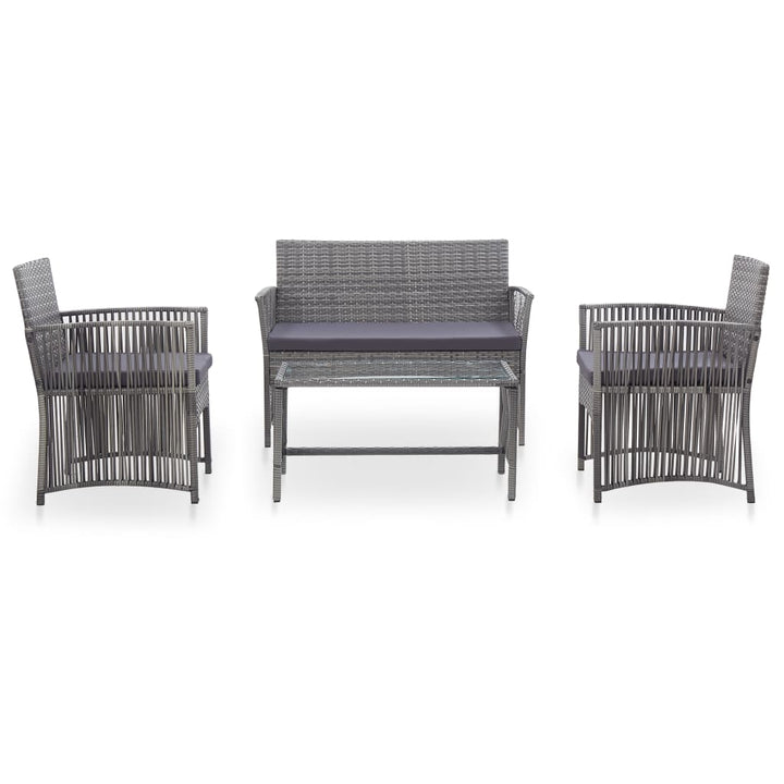 Set Mobilier De Grădină Cu Perne, 4 Piese, , Poliratan
