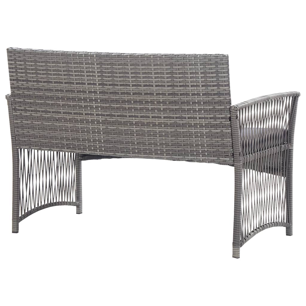 Set Mobilier De Grădină Cu Perne, 4 Piese, , Poliratan
