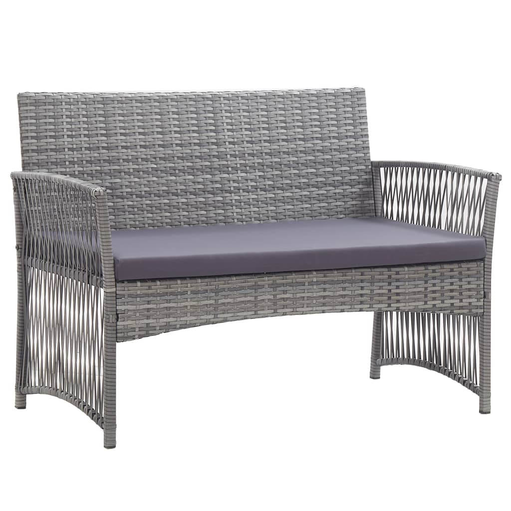 Set Mobilier De Grădină Cu Perne, 4 Piese, , Poliratan