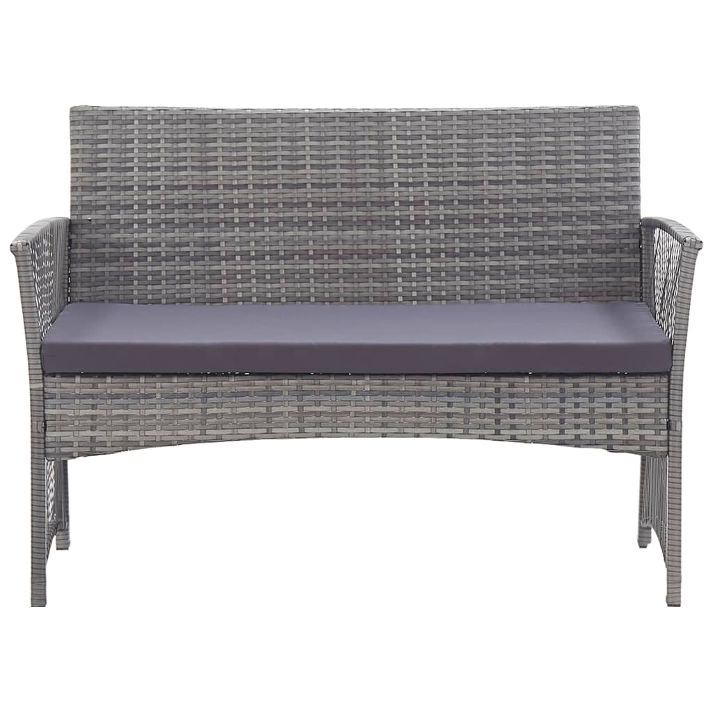 Set Mobilier De Grădină Cu Perne, 4 Piese, , Poliratan