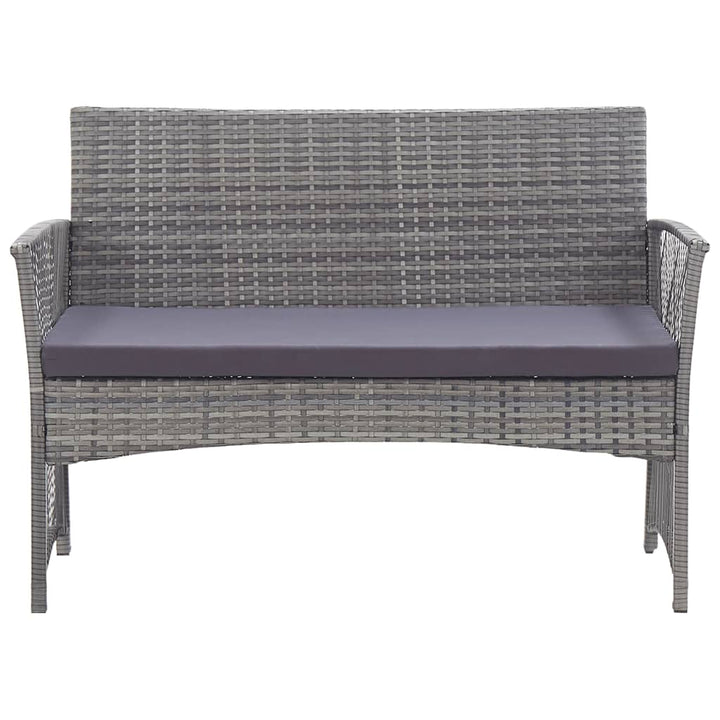 Set Mobilier De Grădină Cu Perne, 4 Piese, , Poliratan