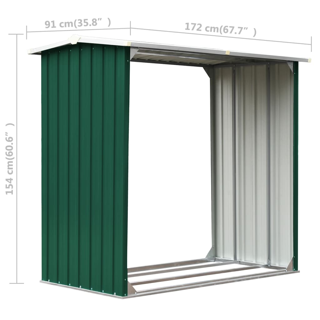 Șopron Depozitare Lemne, , 172X91X154 Cm, Oțel Galvanizat