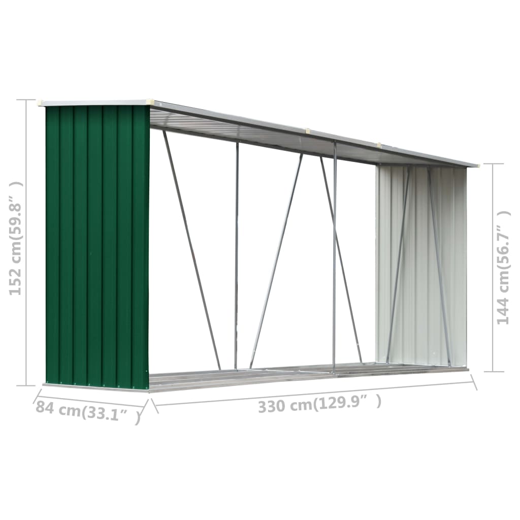 Șopron Depozitare Lemne, , 330X84X152 Cm, Oțel Galvanizat