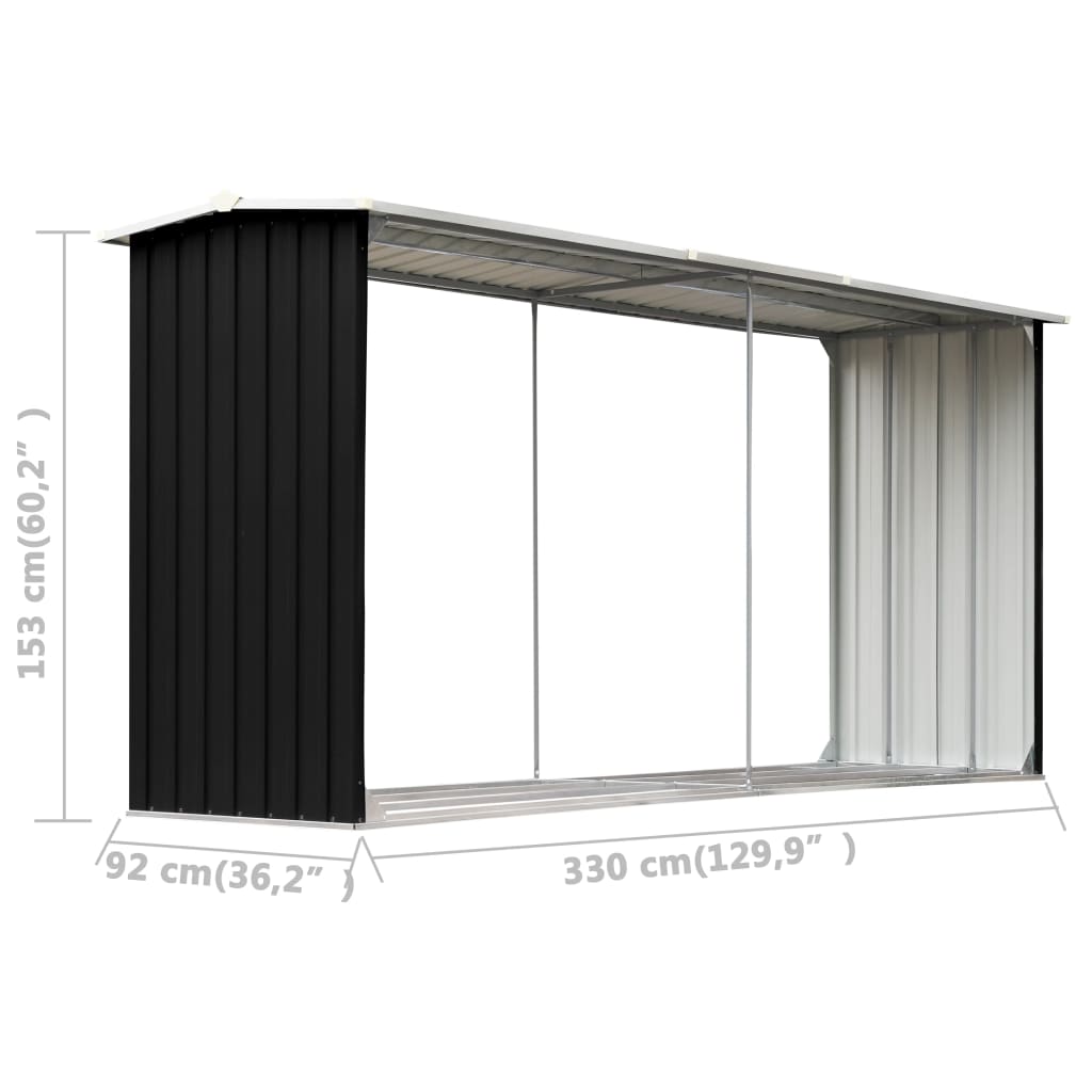 Șopron Depozitare Lemne , 330X92X153 Cm Oțel Galvanizat
