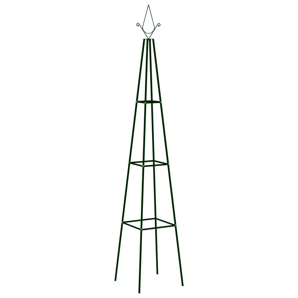 Suporturi Plante Grădină 2 Buc. Verde Închis 35X35X195 Cm Fier