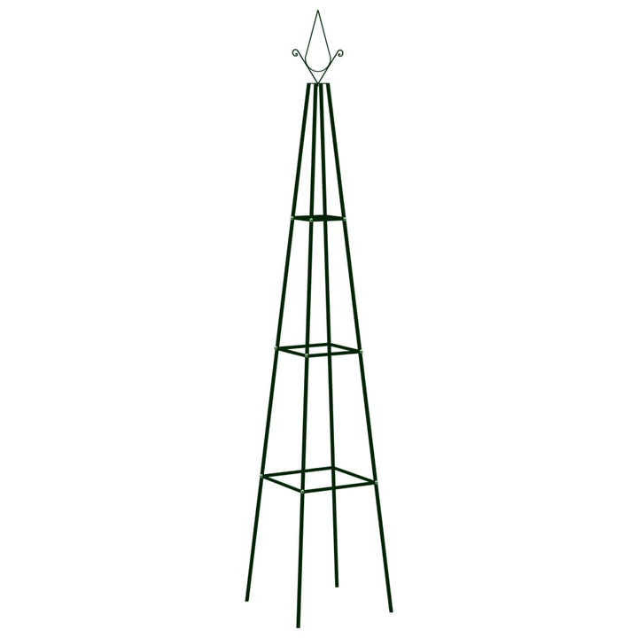 Suporturi Plante Grădină 2 Buc. Verde Închis 35X35X195 Cm Fier