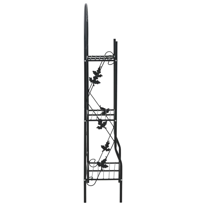 Suport De Plante, 3 Niveluri, Negru, 52 X 28 X 128 Cm, Fier