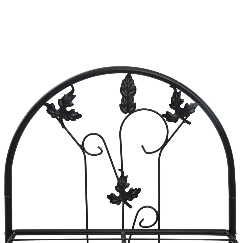 Suport De Plante, 3 Niveluri, Negru, 52 X 28 X 128 Cm, Fier
