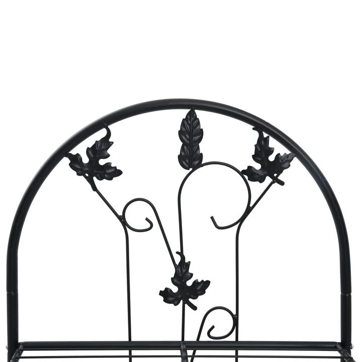 Suport De Plante, 3 Niveluri, Negru, 52 X 28 X 128 Cm, Fier