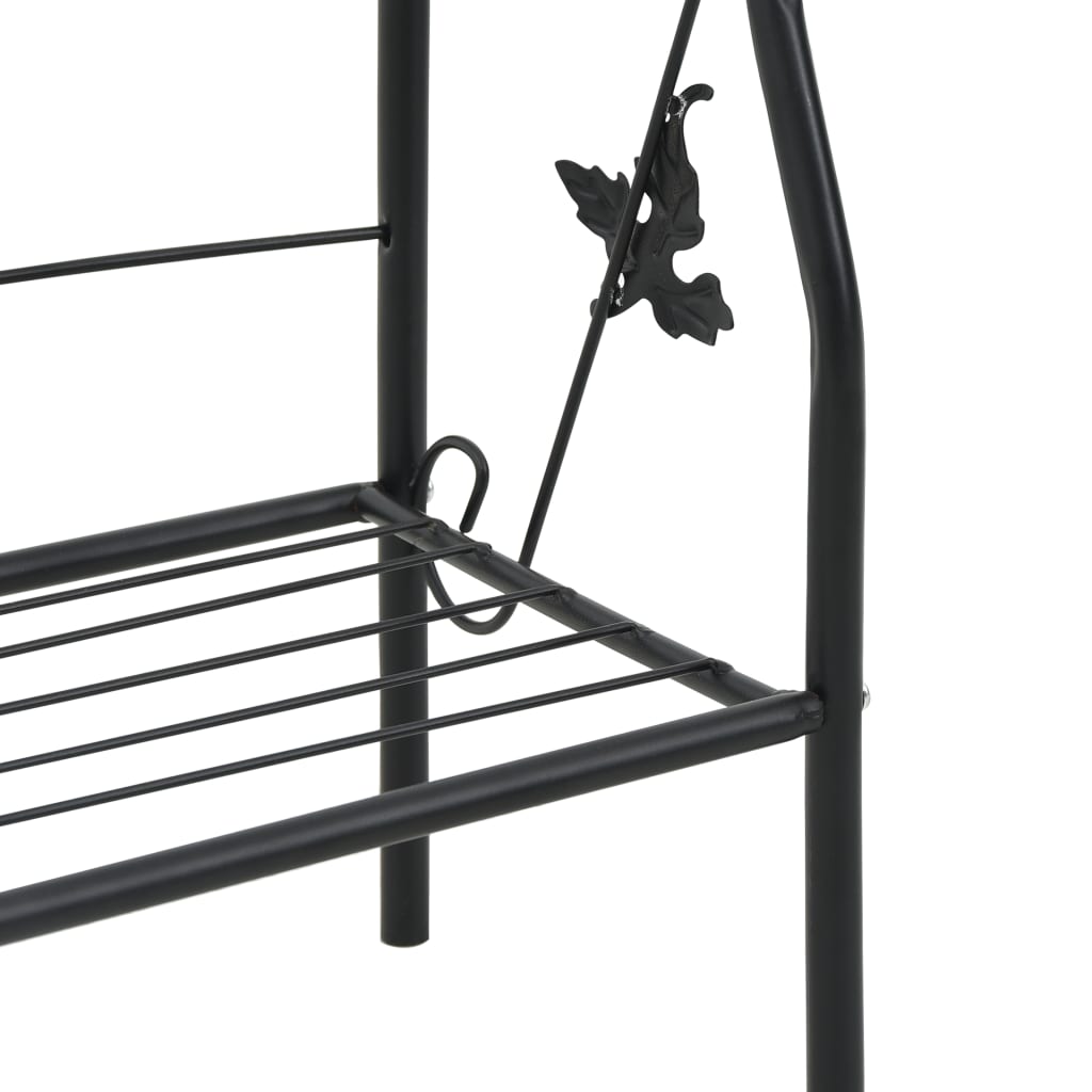 Suport De Plante, 3 Niveluri, Negru, 52 X 28 X 128 Cm, Fier