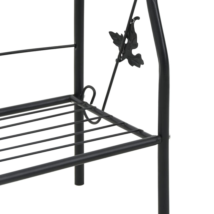 Suport De Plante, 3 Niveluri, Negru, 52 X 28 X 128 Cm, Fier