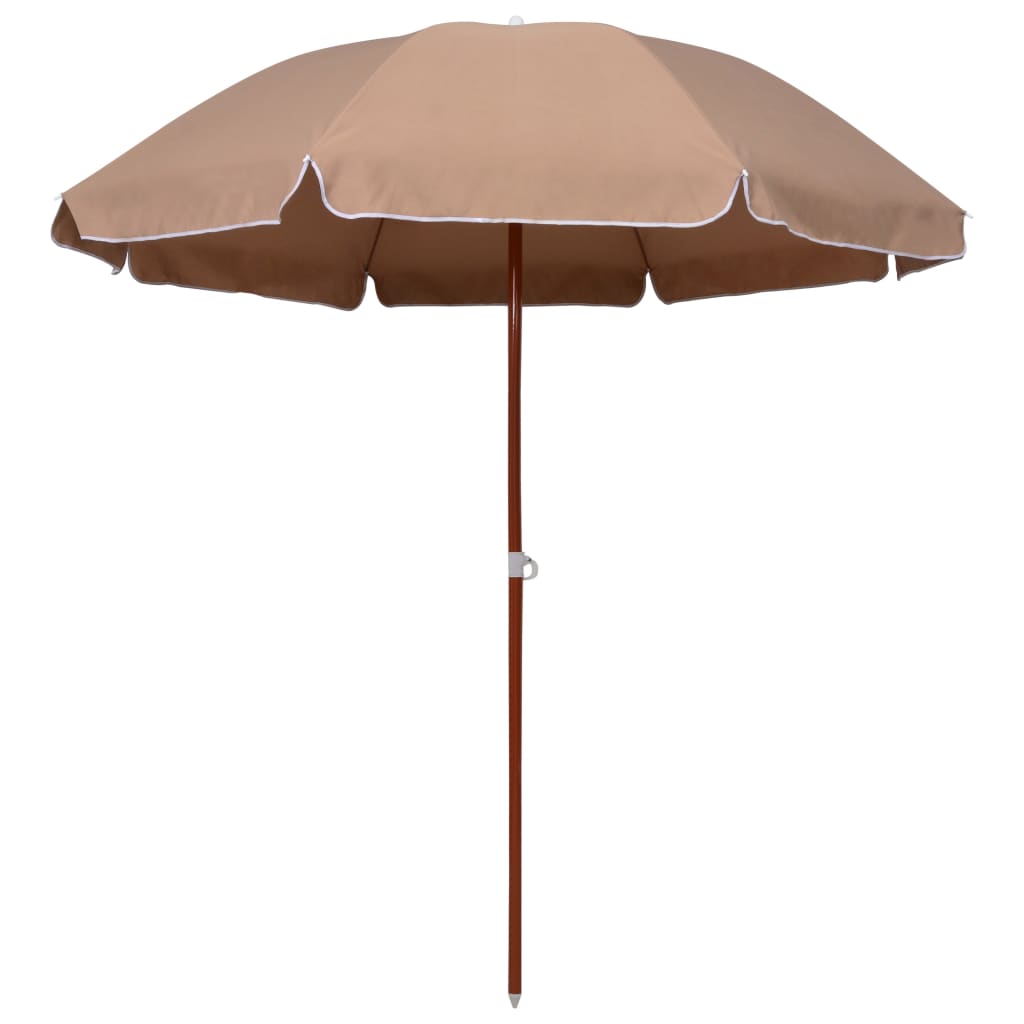 Umbrelă De Soare De Grădină, Stâlp Din Oțel, Taupe,