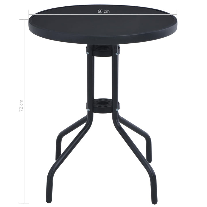 Masă De Grădină, , 60 Cm, Oțel Și Sticlă