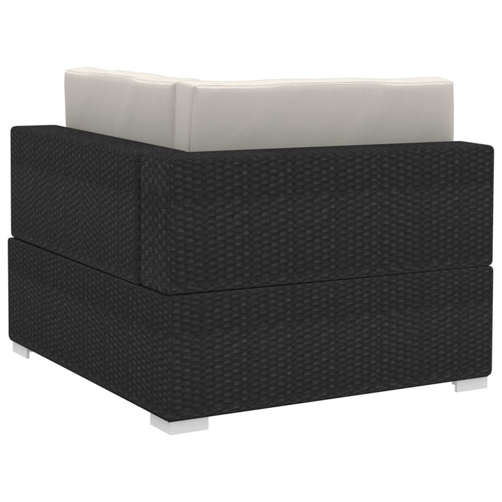 Set Mobilier De Grădină Cu Perne, 3 Piese, Negru, Poliratan