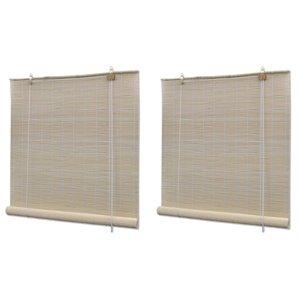 Jaluzele Din Bambus Natural Tip Rulou, 4 Buc., 120 X 160 Cm