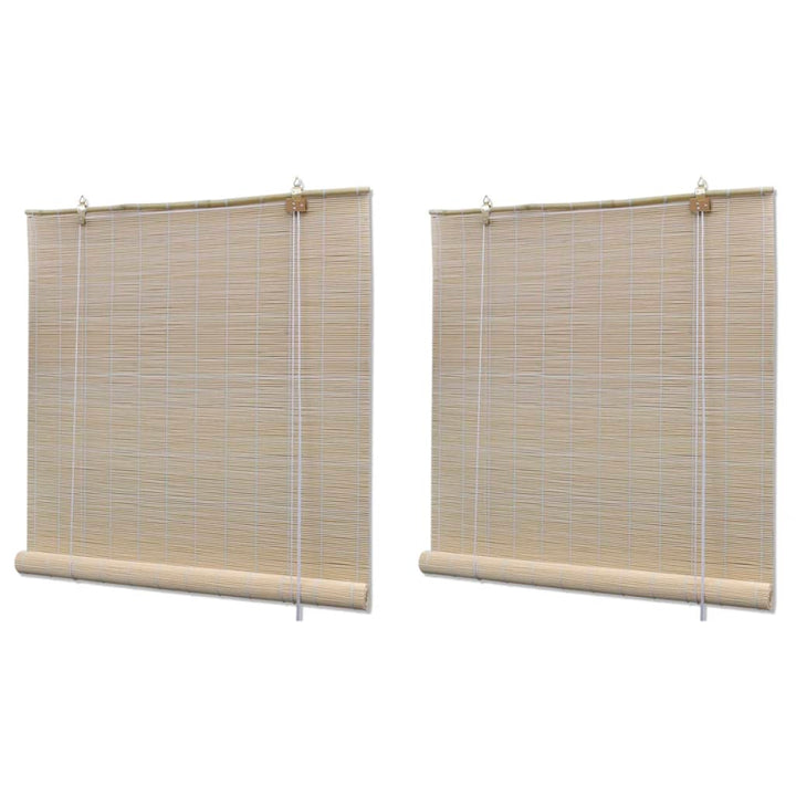 Jaluzele Din Bambus Natural Tip Rulou, 4 Buc., 120 X 160 Cm