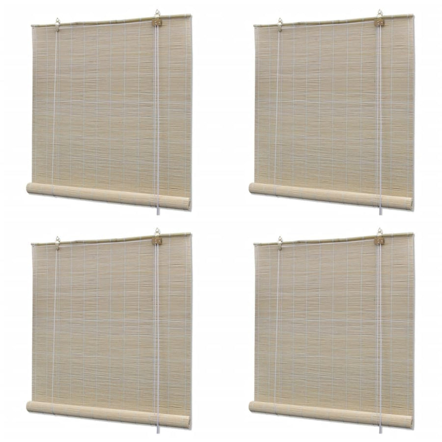 Jaluzele Din Bambus Natural Tip Rulou, 4 Buc., 120 X 160 Cm