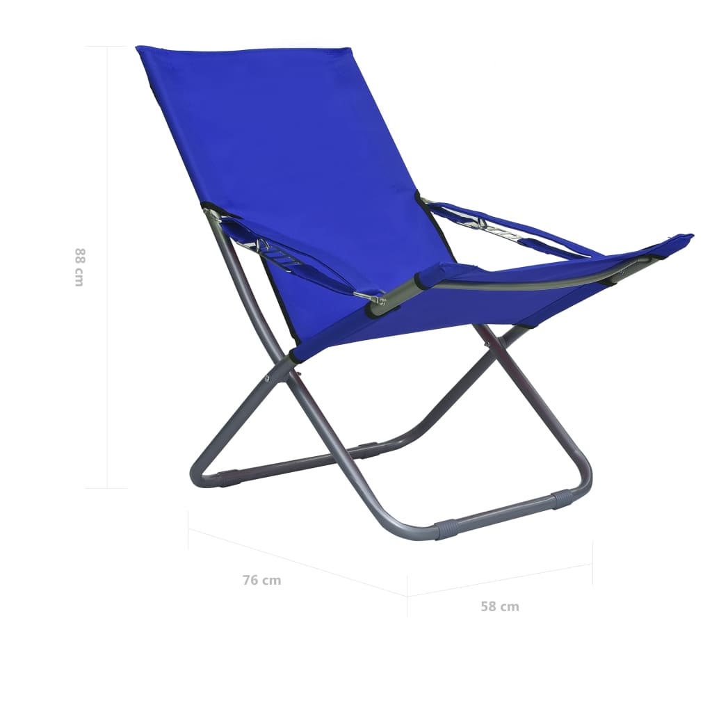 Scaune De Plajă Pliante, 2 Buc., , Material Textil