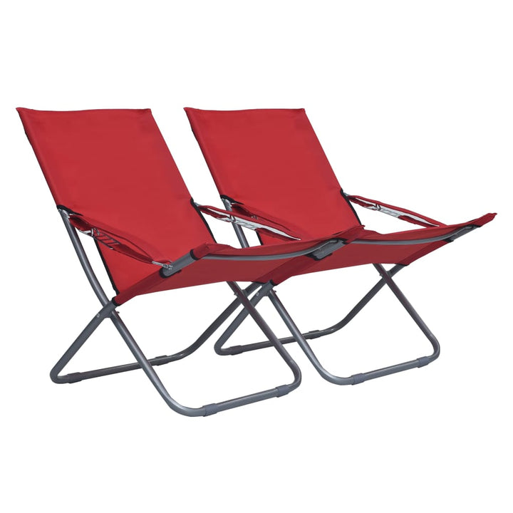 Scaune De Plajă Pliante, 2 Buc., , Material Textil