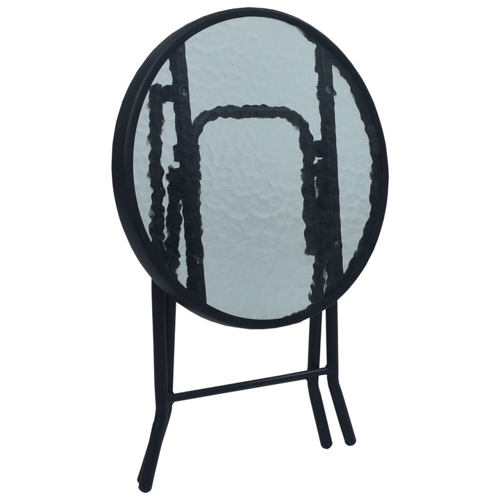 Masă De Bistro, Negru, 40 X 46 Cm, Oțel Și Sticlă