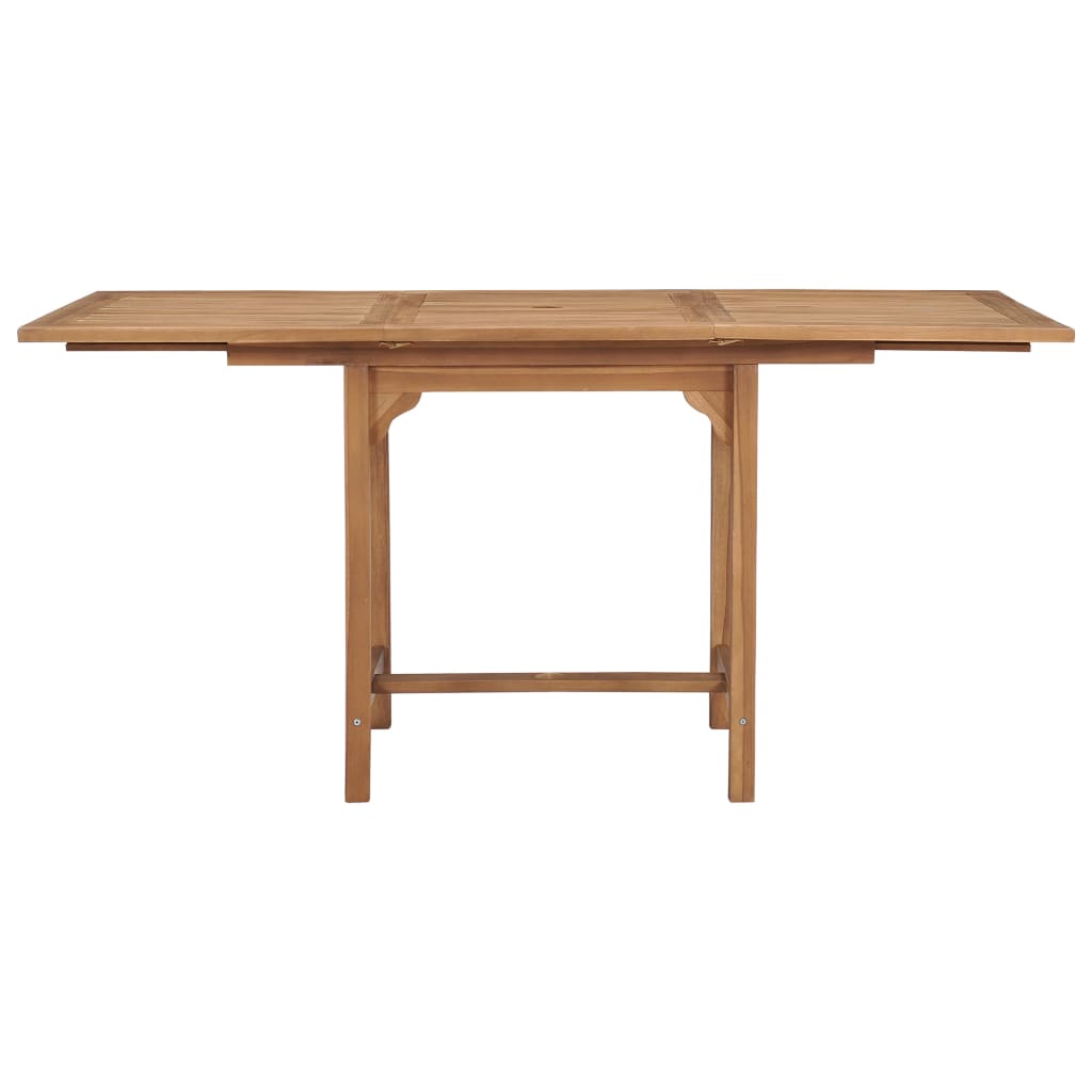 Masă De Grădină Extensibilă (110-160)X80X75Cm Lemn Masiv Tec