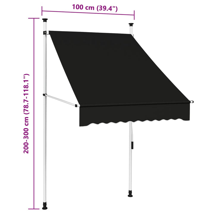 Copertină Retractabilă Manual, , 100 Cm