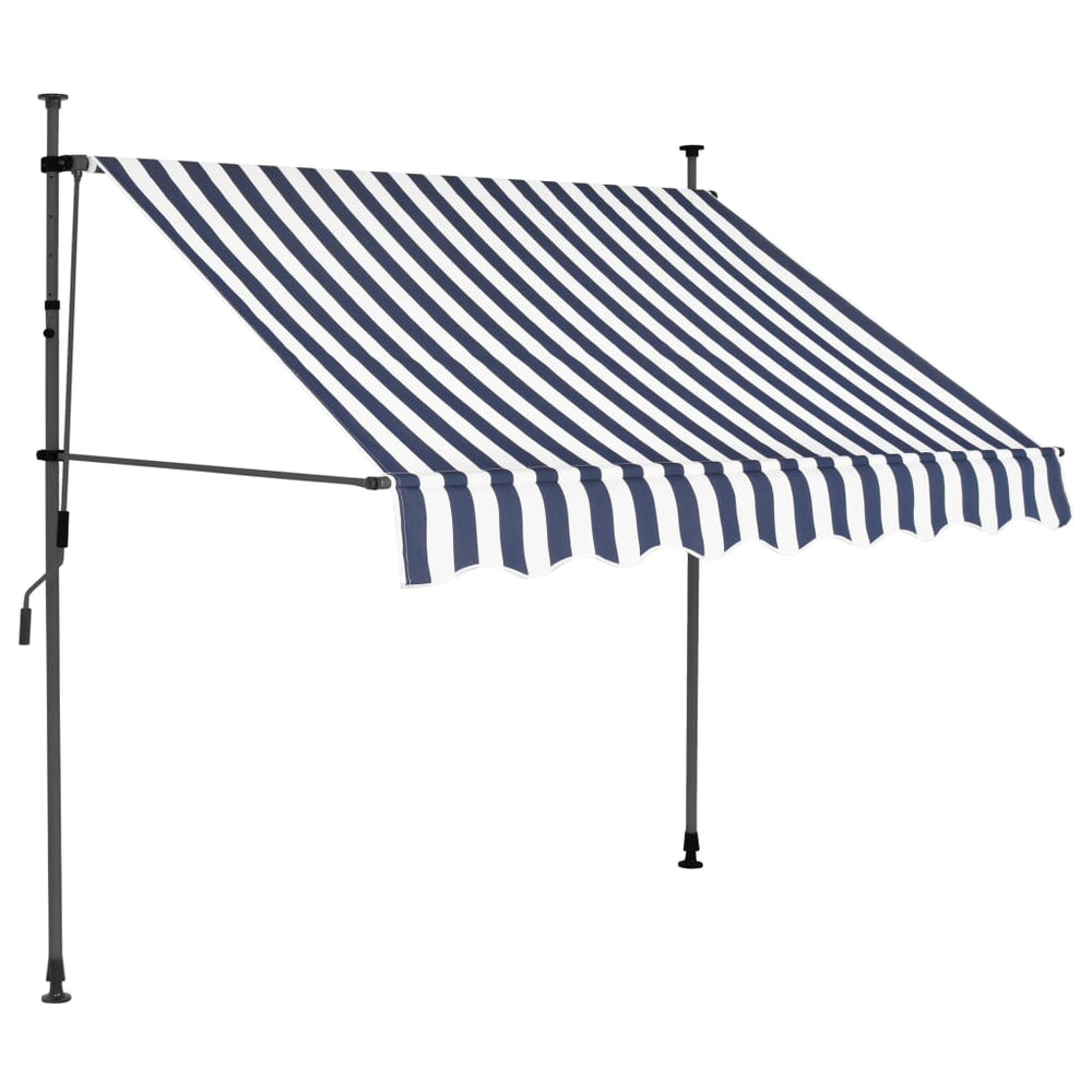 Copertină Retractabilă Manual Cu Led, & Alb,