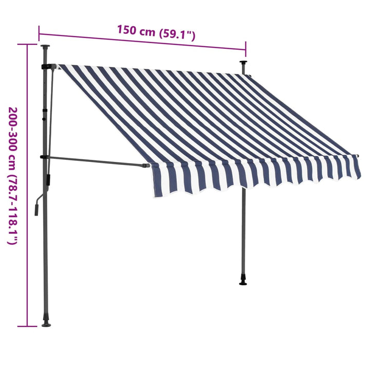 Copertină Retractabilă Manual Cu Led, & Alb,