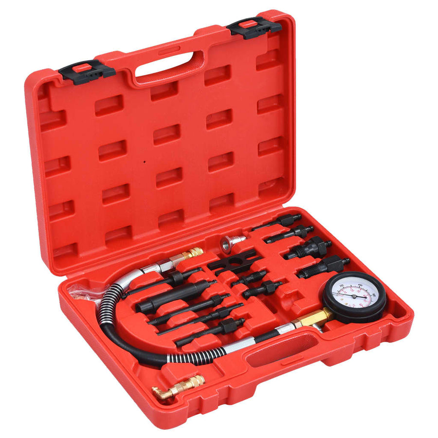 Set Tester Compresie Motor Diesel Cu Manometru,14 Piese