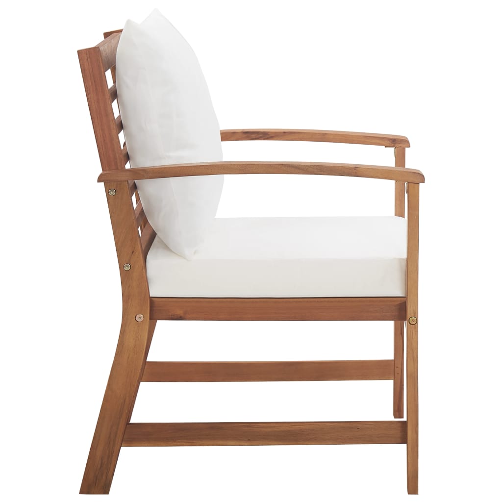 Set Mobilier De Grădină Cu Perne, 4 Piese, Lemn Masiv De Acacia