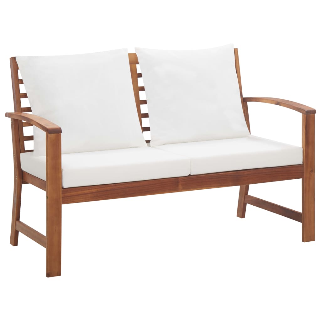Set Mobilier De Grădină Cu Perne, 4 Piese, Lemn Masiv De Acacia