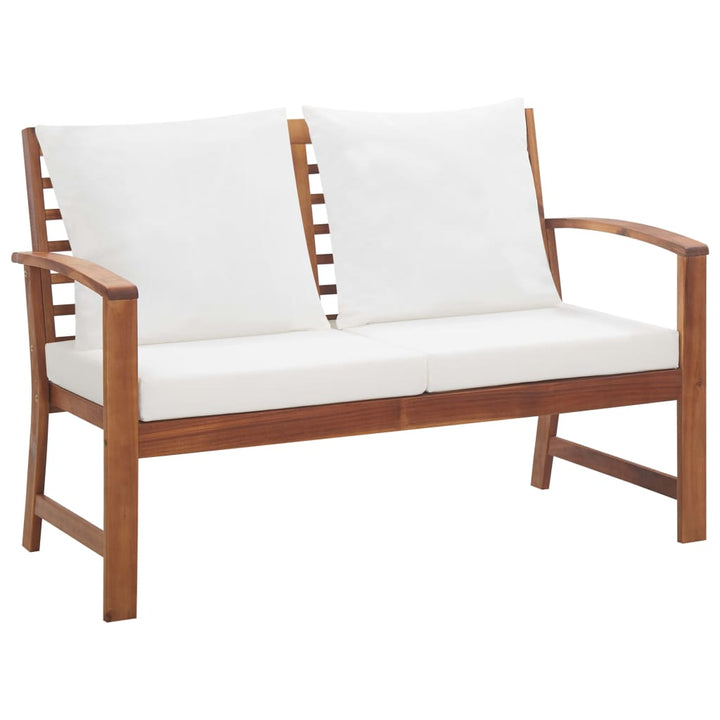 Set Mobilier De Grădină Cu Perne, 4 Piese, Lemn Masiv De Acacia