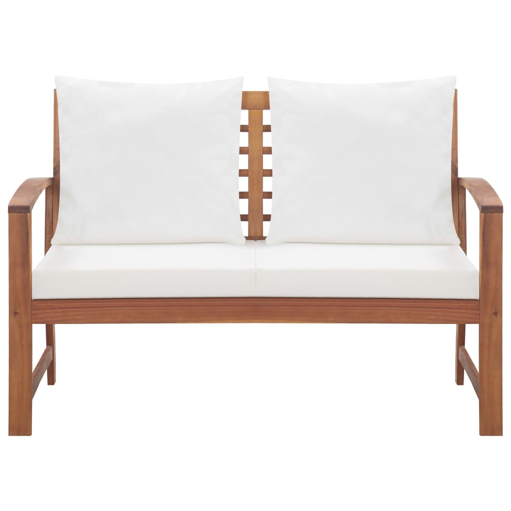 Set Mobilier De Grădină Cu Perne, 4 Piese, Lemn Masiv De Acacia