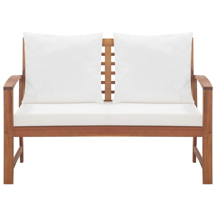 Set Mobilier De Grădină Cu Perne, 4 Piese, Lemn Masiv De Acacia